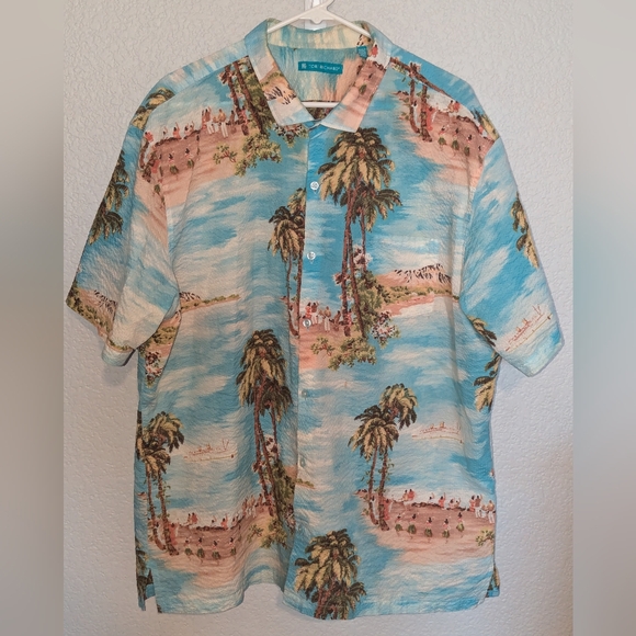 Tori Richard Hawaii Seersucker Camp Shirt Button Up Aloha Tropical Size XXL - Picture 2 of 12